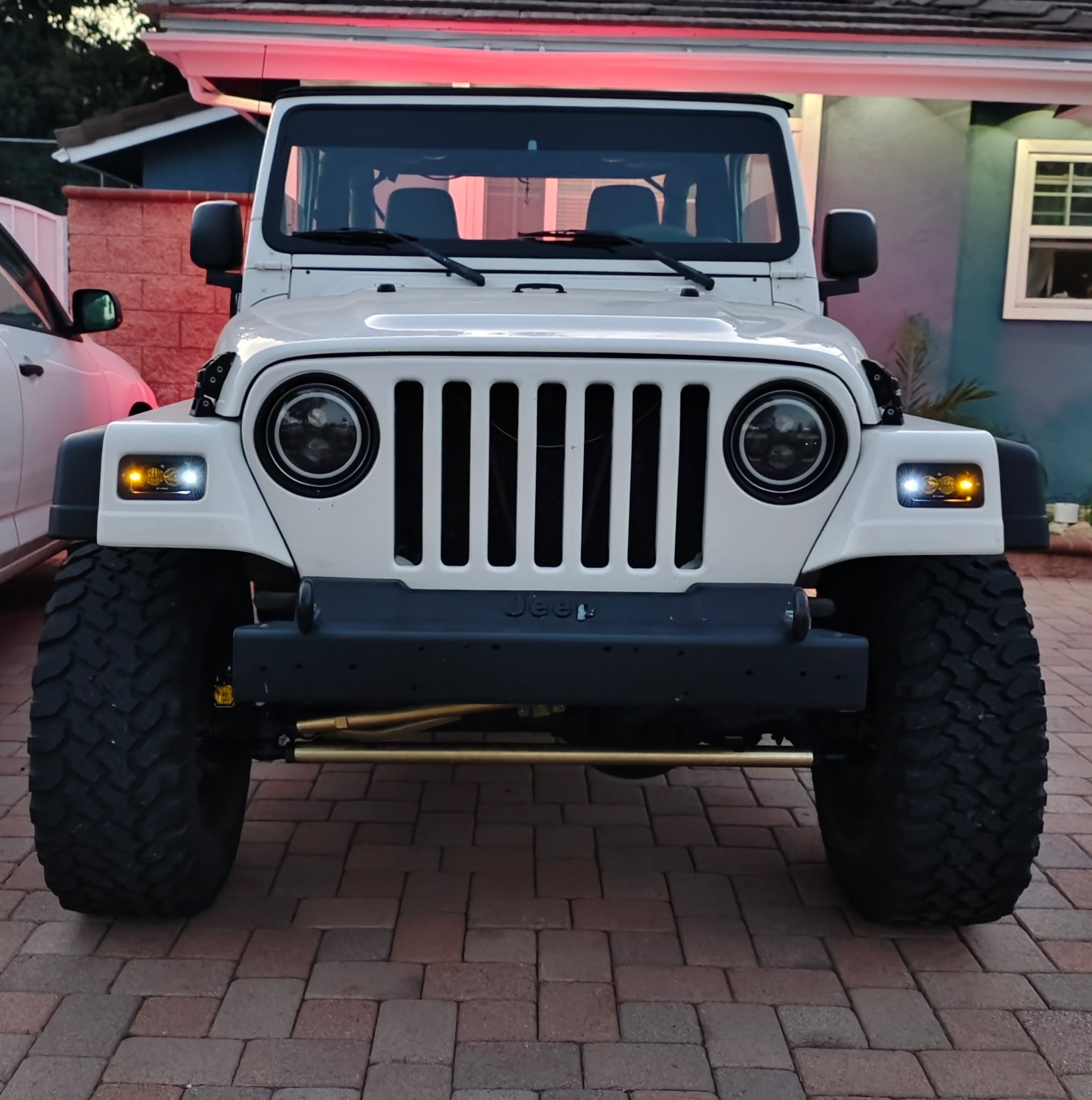 Jeep Wrangler TJ & Unlimited Turn Signal/Parking Light Bracket Set with LED Lights & Harness