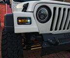 Jeep Wrangler TJ & Unlimited Turn Signal/Parking Light Bracket Set with LED Lights & Harness