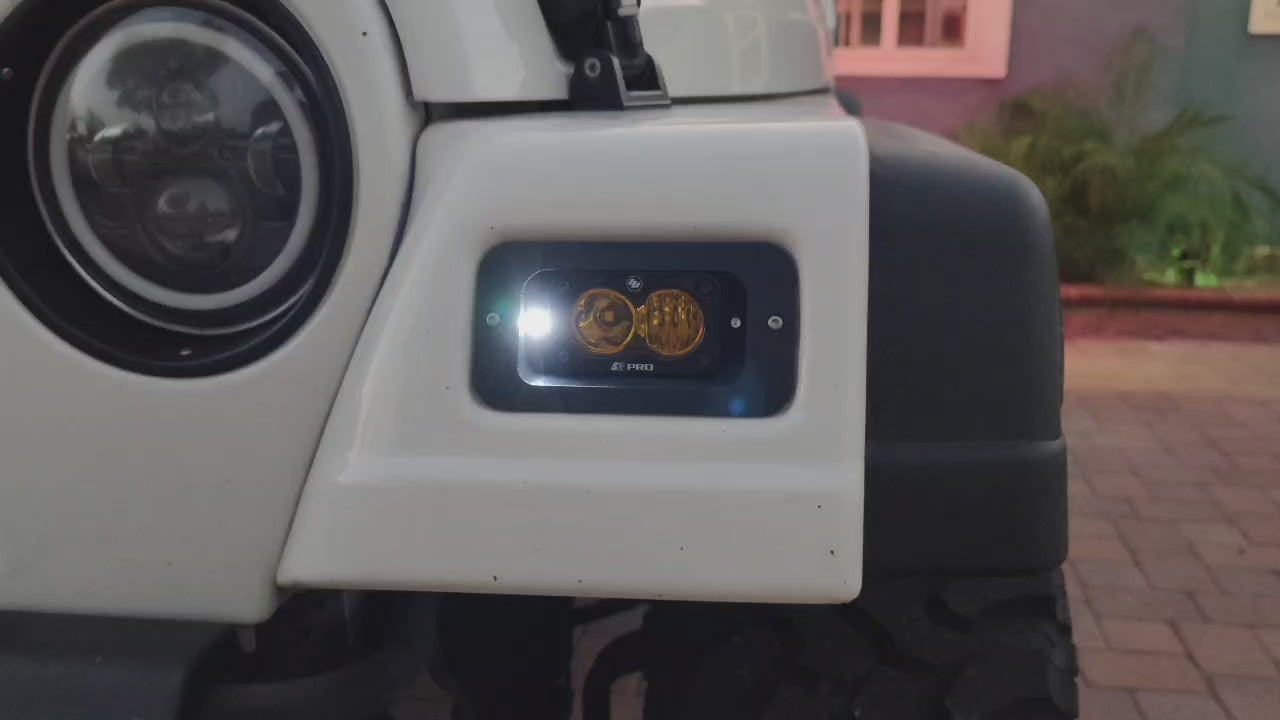 Jeep Wrangler TJ & Unlimited Turn Signal/Parking Light Bracket Set with LED Lights & Harness